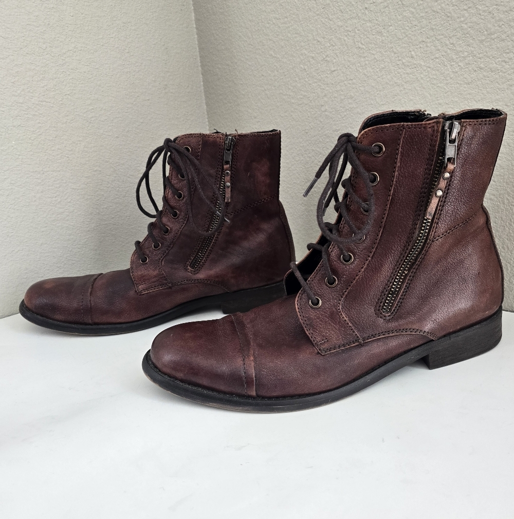 Kenneth Cole Cap Toe Boots HIT MEN Men's 9M Brown Leather - Picture 3 of 7